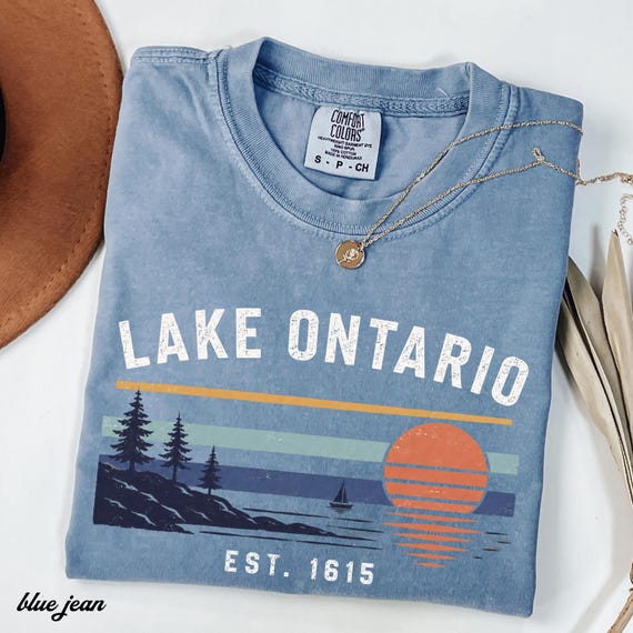 Comfort Colors® Lake Ontario Tee, Anti Trump Shirt, Lake Ontario Great Lake Tee, Great Lakes Sunset Graphic T-Shirt, Lake Ontario Forever