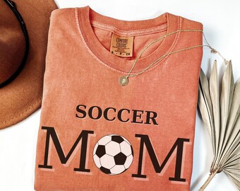 Comfort Colors Soccer Mom Shirt, Gift for Soccer Lover, Retro Vintage Soccer, Soccer Mom Gift, Funny Soccer Shirt, Football Mom Shirt