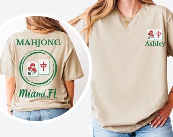 Custom Mahjong Social Club Shirt, Mahjong Gift for Friend, Personalized Mahjong Shirt, Gift for Mahj, Lover Mahjong Social Club,Mahjong Team