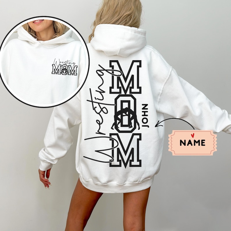 Wrestling Mom Sweatshirt, Wrestling Moms, Wrestling Mama Sweatshirt, Wrestling Sweatshirt, Mom's Sweatshirt, My heart is On That Mat Hoodie image 1