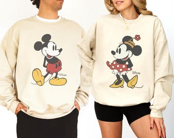 Vintage Disney Sweatshirt, Mickey Mouse Sweatshirt, Disneyland Couple Sweatshirt, Disney Classic Minnie Mouse Pose Shirt, Disneyland Holiday
