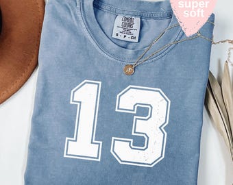 Comfort Colors® Custom Number Shirt, Game Day Football Shirt, Custom School Team Number Shirt, College Football Number Custom Mascot Shirt