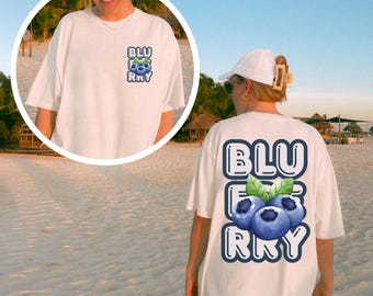 Comfort Colors® Summer 2025 Bluberry Shirt,Trendy Bluberry Shirt, Garden Shirt, Aesthetic Clothing,Botanical Shirt ,Farmers Market Shirt