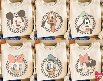 Retro Mickey and Friends Sweatshirt, Magical Shirt, Disney Characters Shirt, Mickey & Co Gift, Disney Tee Disney Mouse Head Shirt