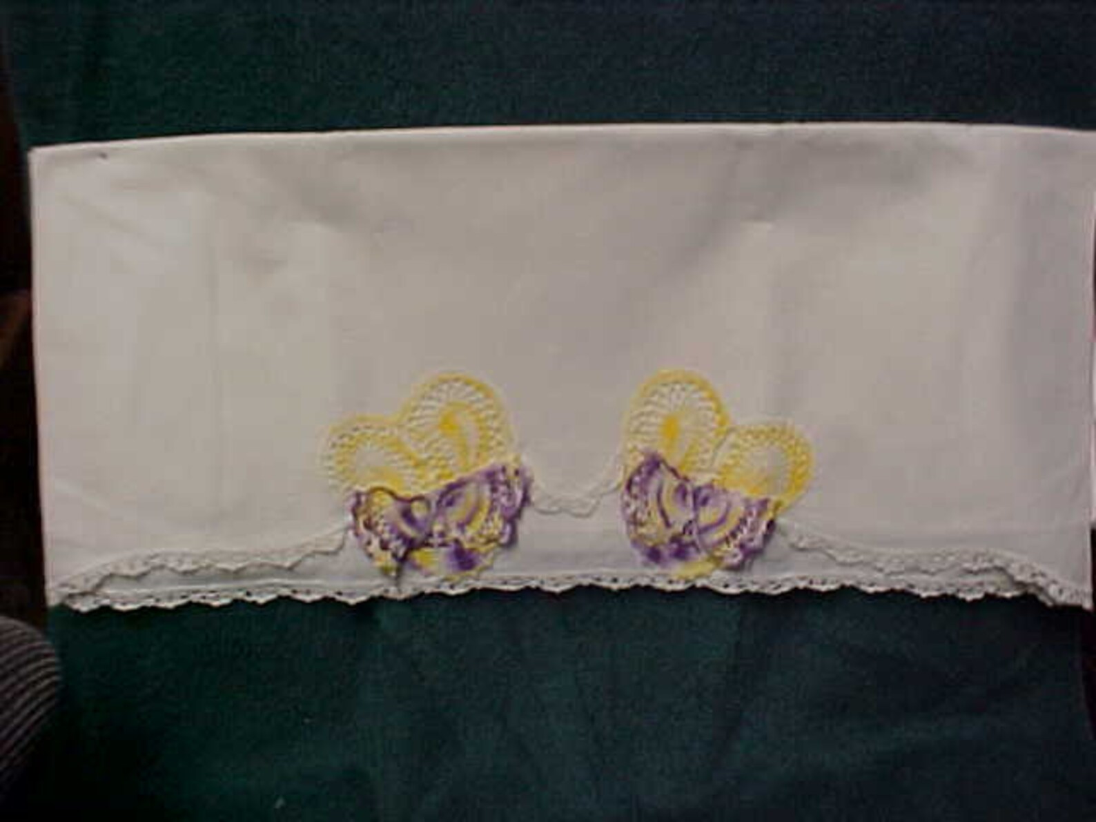 SALE Vintage Crochet Butterfly Single Pillow Case in Purple Etsy