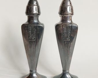 Vintage Viking Art Deco Salt and Pepper Shakers, EP Lead