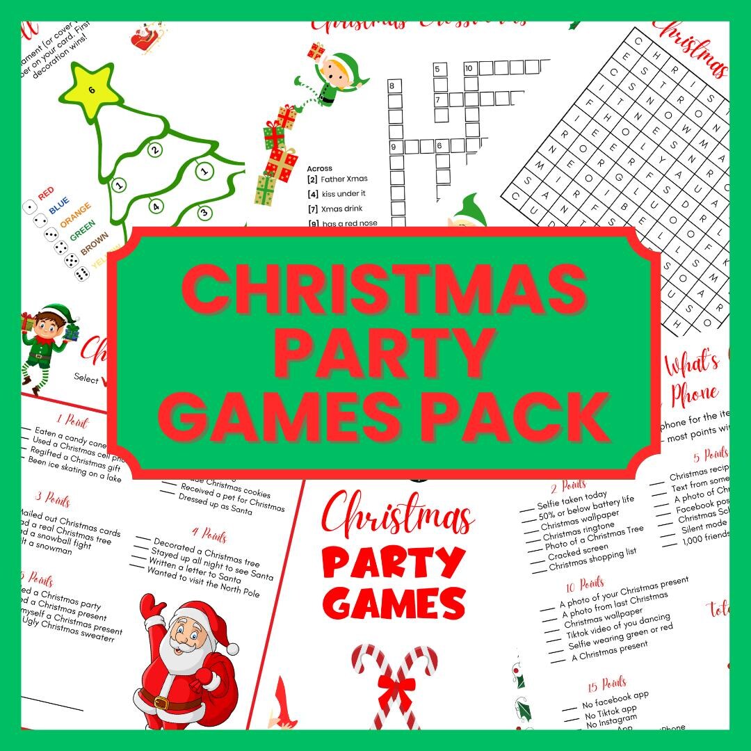 Christmas Party Game Pack Fun for Kids and Adults Christmas Office ...