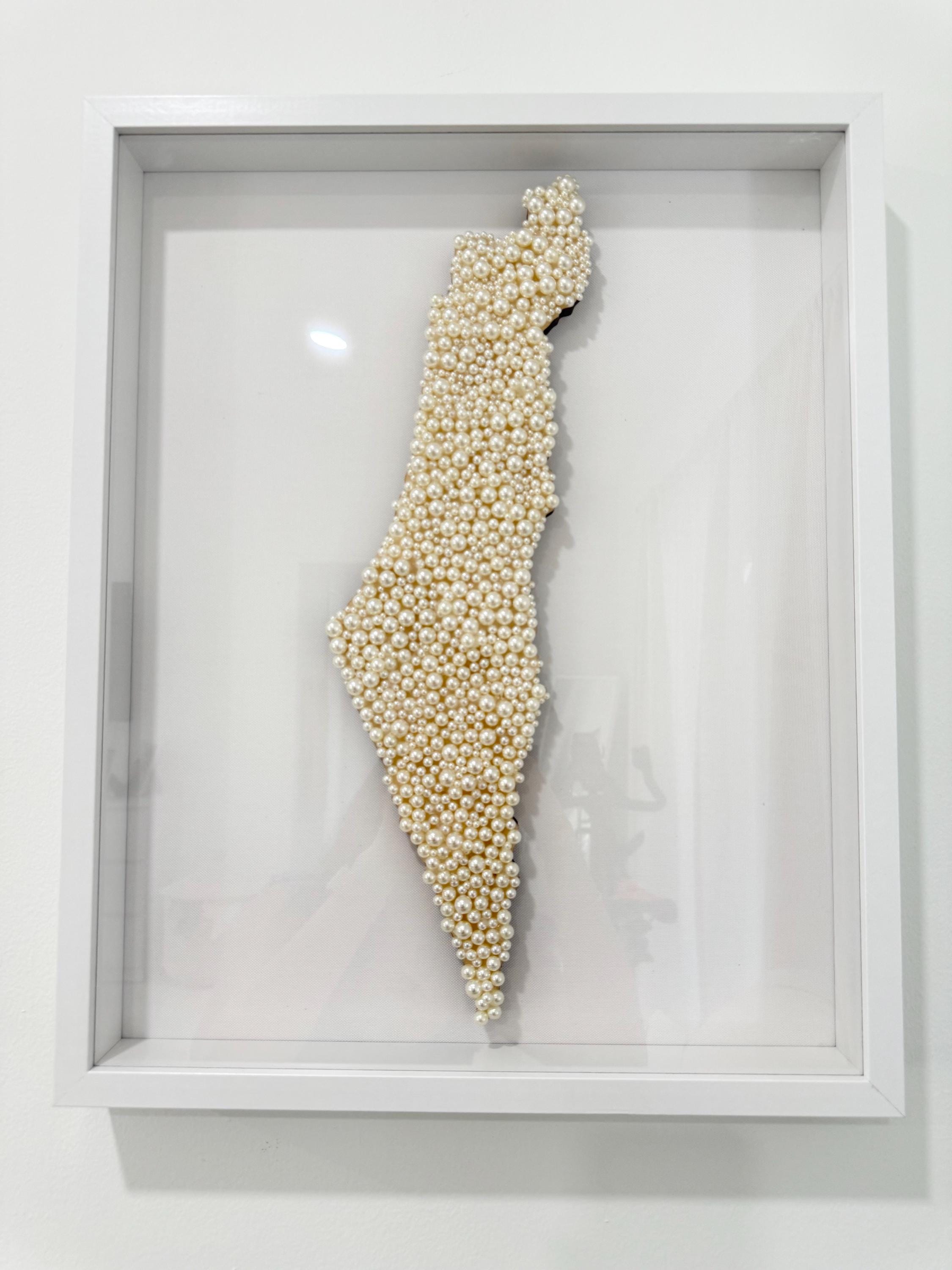 Handcrafted Israel Map Art Made of White Pearls (20x16 Inch) - Etsy