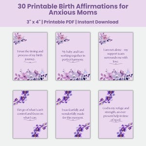 30 Afirmações de Parto para Imprimir para Mães Ansiosas, Citações de Parto Calmantes e Baseadas na Fé, Afirmações de Parto em PDF para Parto em Hospital ou em Casa