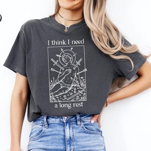 I Think I Need A Long Rest Shirt, Gothic Medieval Knight Shirt, Dark Fantasy Warrior T-shirt