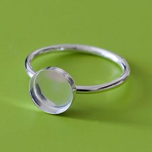 Sterling Silver 8mm Bezel Cup Ring Blank - DIY Ring Supplies, Size 2 to 15