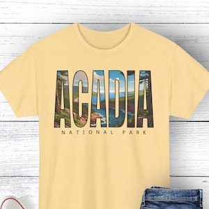 Acadia National Park T-Shirt | Retro National Park Shirt | Hiking Adventure Tee | Nature Graphic Tee | Outdoor Gift for Travelers