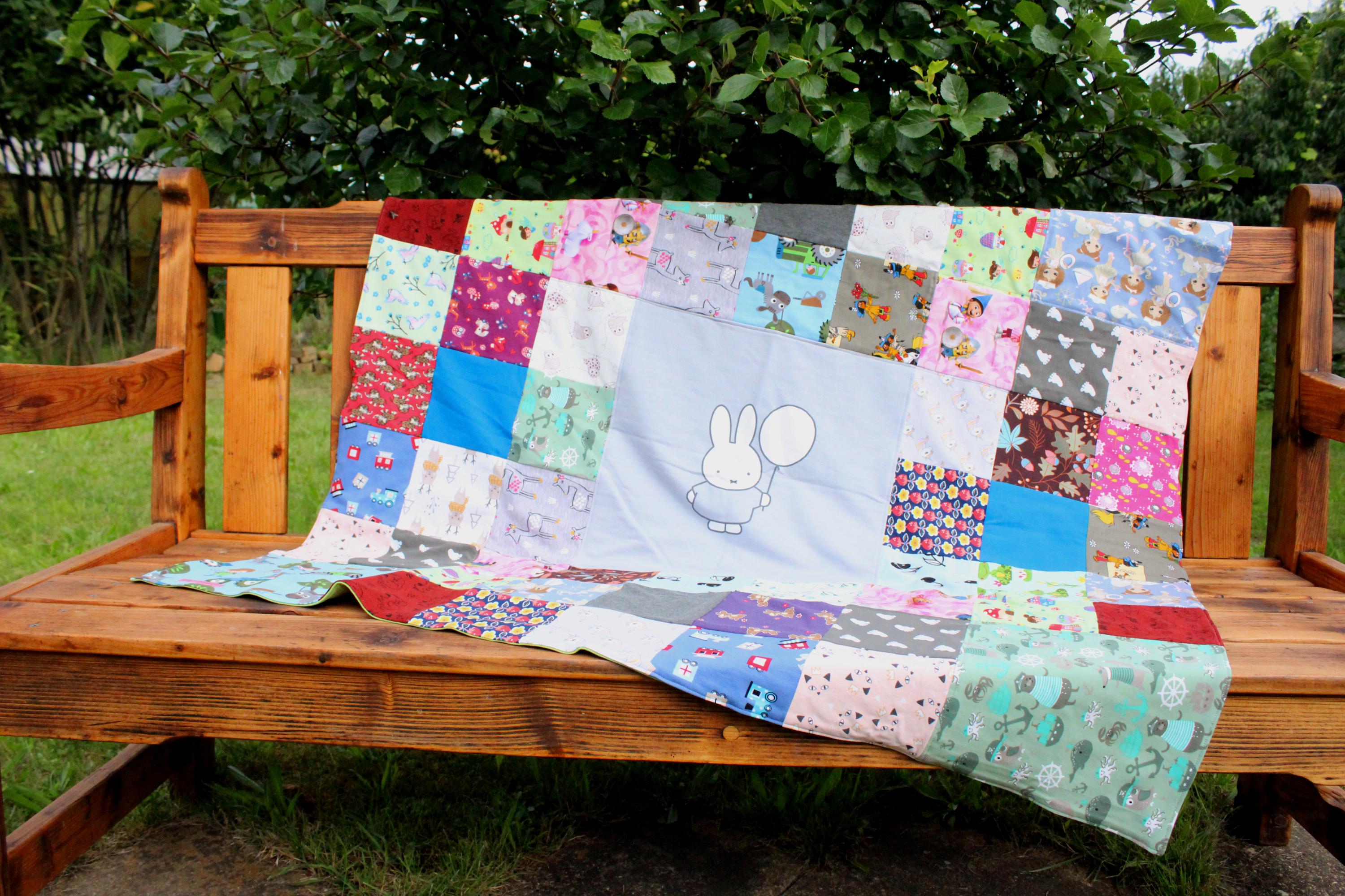 Patchworkdecke Aus Jersey Nähen DIY-Nähpaket-Krabbeldecke Waffel