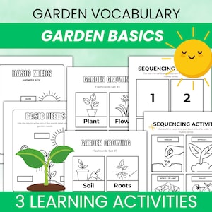 Basiswoordenschat kindertuin activiteitenpakket woordenschat: woorden woordenschatkaarten, hoe te groeien, wat planten nodig hebben Etiketteringsactiviteit