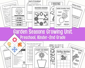 Garden Seasons Unit Study for Young Learners with homeschool and classroom activities instant download 3 Garden Grow Projects and Journal