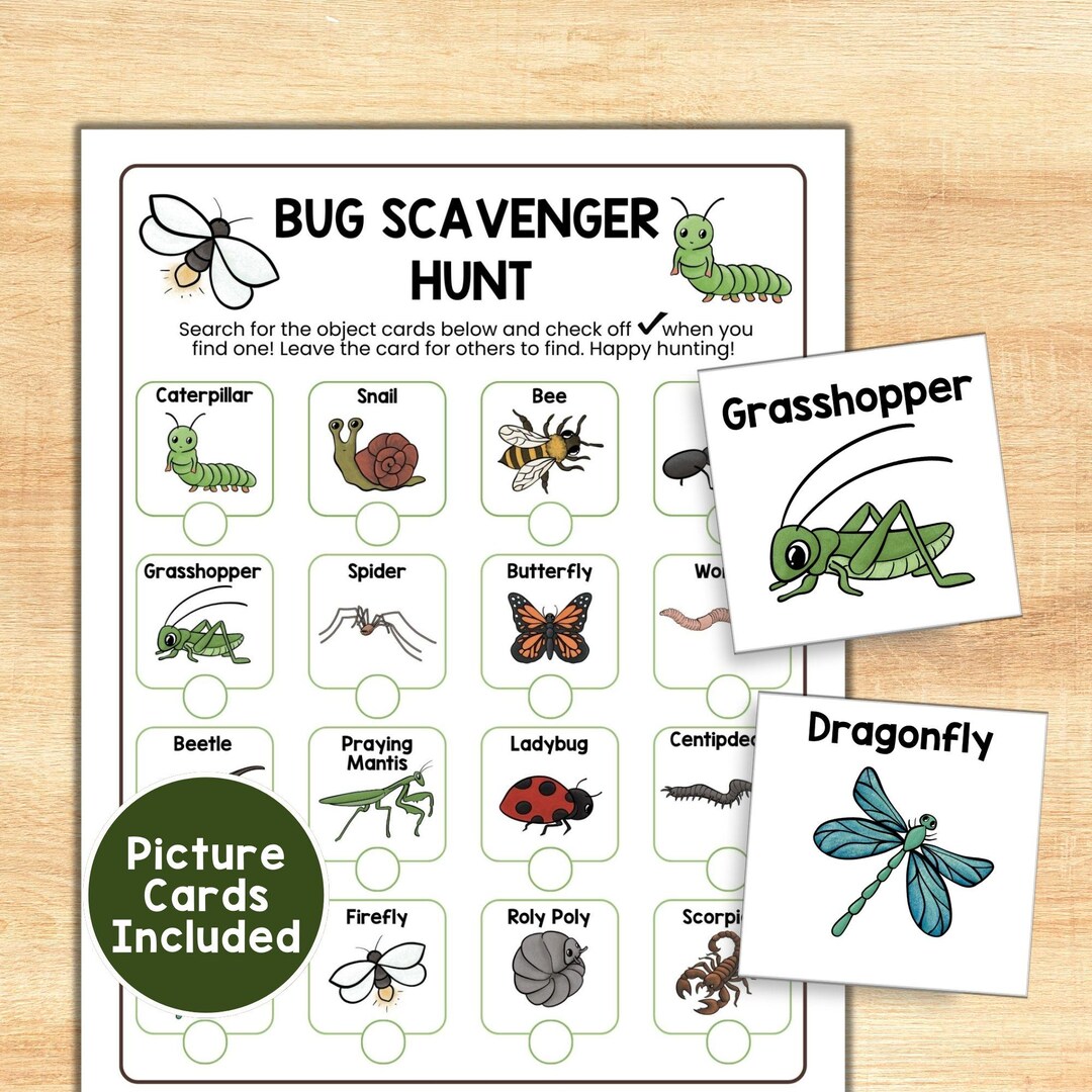 Printable Bug Scavenger Hunt for Kids – Indoor or Outdoor Activity ...