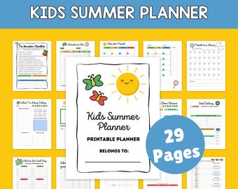 Summer Planner for Kids Printable– Summer Organizer with Schedules, Chore Charts, Reading Logs, Screen Time Contract, and Activity Tracker
