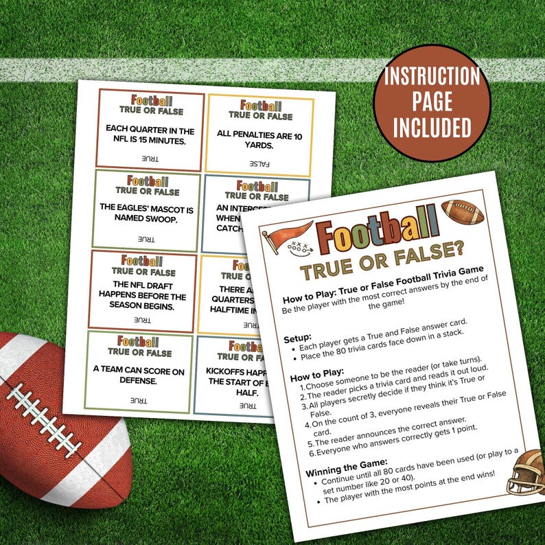 Football Party Game Bundle Printable, 7 Football Games for Game Day ...