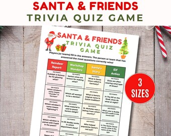 Santa Trivia Quiz, Printable Santa Claus Christmas Game, Holiday Party Quiz, Xmas Trivia Questions, Christmas Trivia Family 2025, Santa Game