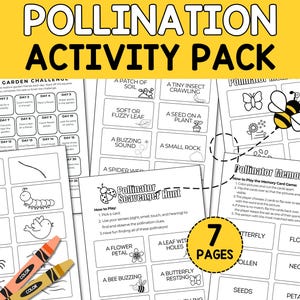 Kids Pollinator Gardening, Learning Activities, Garden Unit Study,  Pollination Scavenger Hunt, outdoor challenge, Garden Vocabulary Game