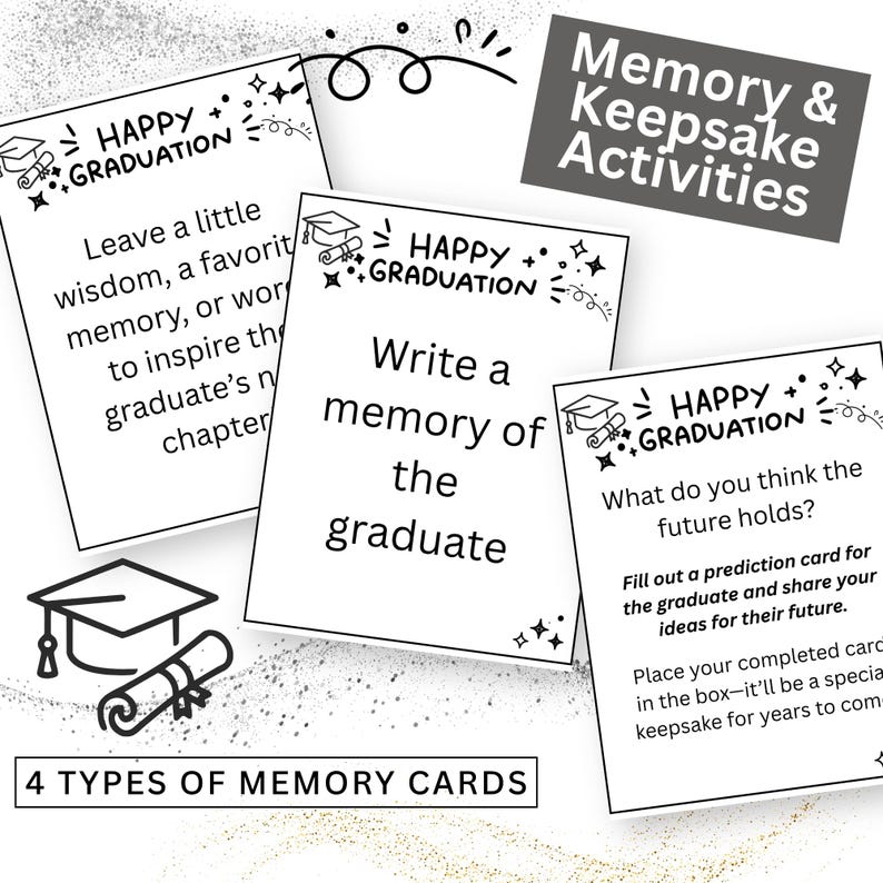 Graduation Party Games Bundle, Printable & Editable Grad Games, Advice ...