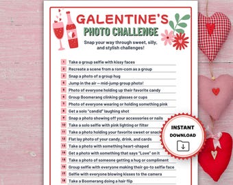 Galentine's Day Photo Challenge Game, Girls Night Games, Galentine Games, Photo Scavenger Hunt, Ladies Night Games PDF, Valentine's Day Game