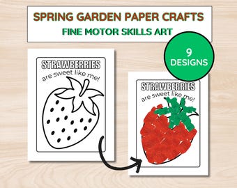 Manualidades de primavera fáciles para recortar y pegar, colorear y aprender en el jardín para niños pequeños con 9 descargas instantáneas para guarderías y preescolares