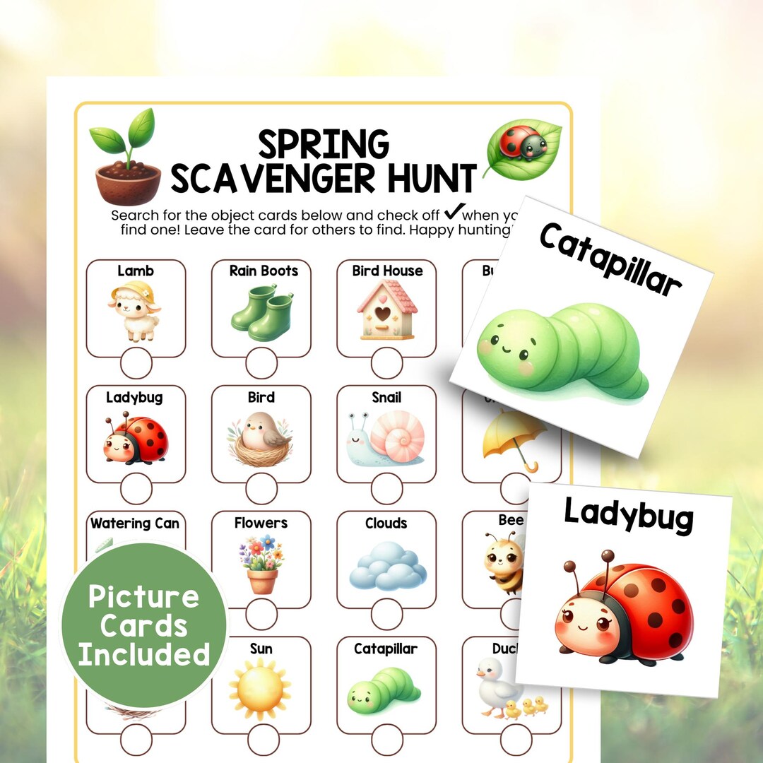 Printable Spring Scavenger Hunt for Kids – Indoor or Outdoor Activity ...