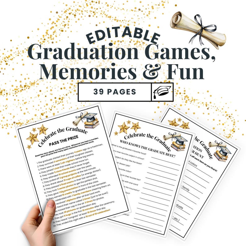 Editable Graduation Party Games Bundle, Printable Grad Party Games ...