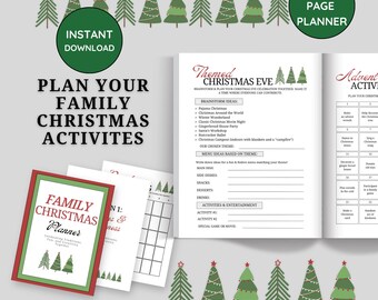 Family Christmas Planner Printable - Holiday Organizer PDF - Instant Download for Christmas Countdown & Event Planner