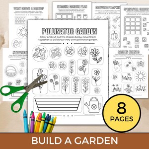 Build Your Own Garden with Cut and Paste Activity for Kids, Scissor Skills, and Fine Motor Practice Homeschool and Classroom Printables