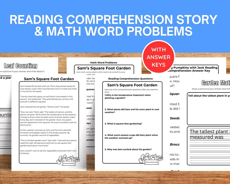 Kids Garden Math Growing Unit With Math Worksheets, Reading ...