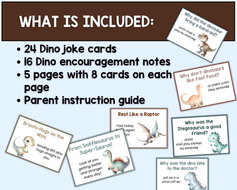 40 Dino Get Well Notes & Jokes for Kids – Printable Dinosaur ...