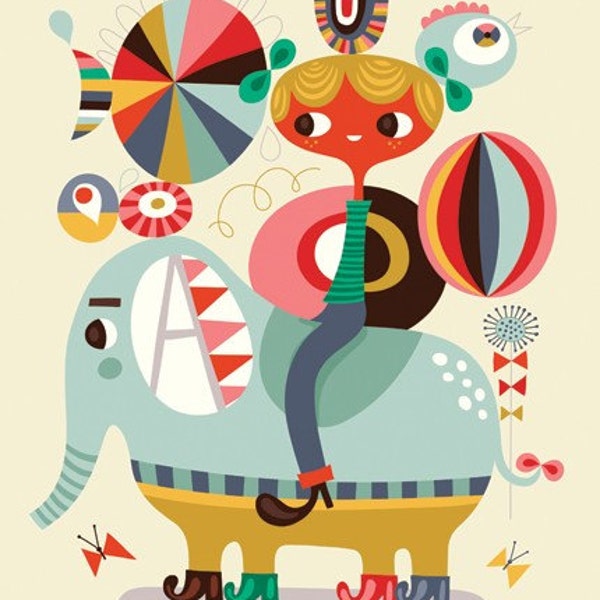 join the circus... limited edition giclee print of an original illustration (8 x 10in)