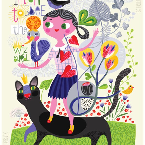 Off to See the Wizard... - limited edition giclee print of an original illustration (8 x 10 in)