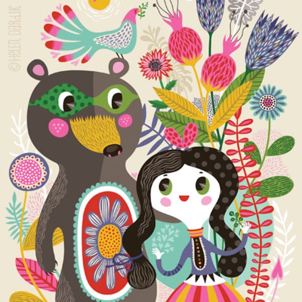 Bear with me, Sweetheart... - limited edition giclee print of an original illustration (8 x 10 in)
