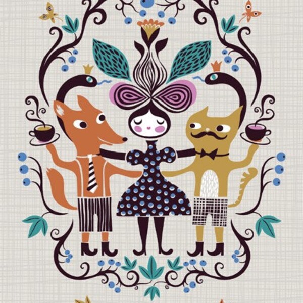 good friends... limited edition giclee print of an original illustration (8.5 x 11)