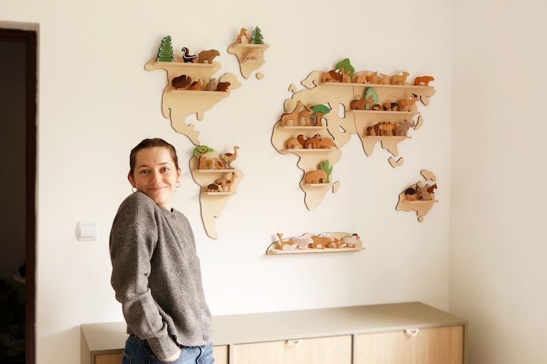 Wooden World Map for kids