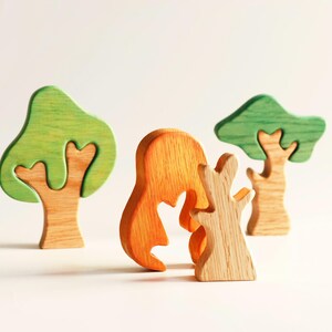 Wooden Forest Set Woodland Trees Set 3 Pieces of Wooden Trees Waldorf ...