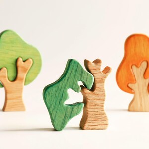 Wooden Forest Set Woodland Trees Set 3 Pieces of Wooden Trees Waldorf ...