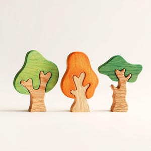 Holz Baum Set: Handgefertigte Eiche (3 Stück)
