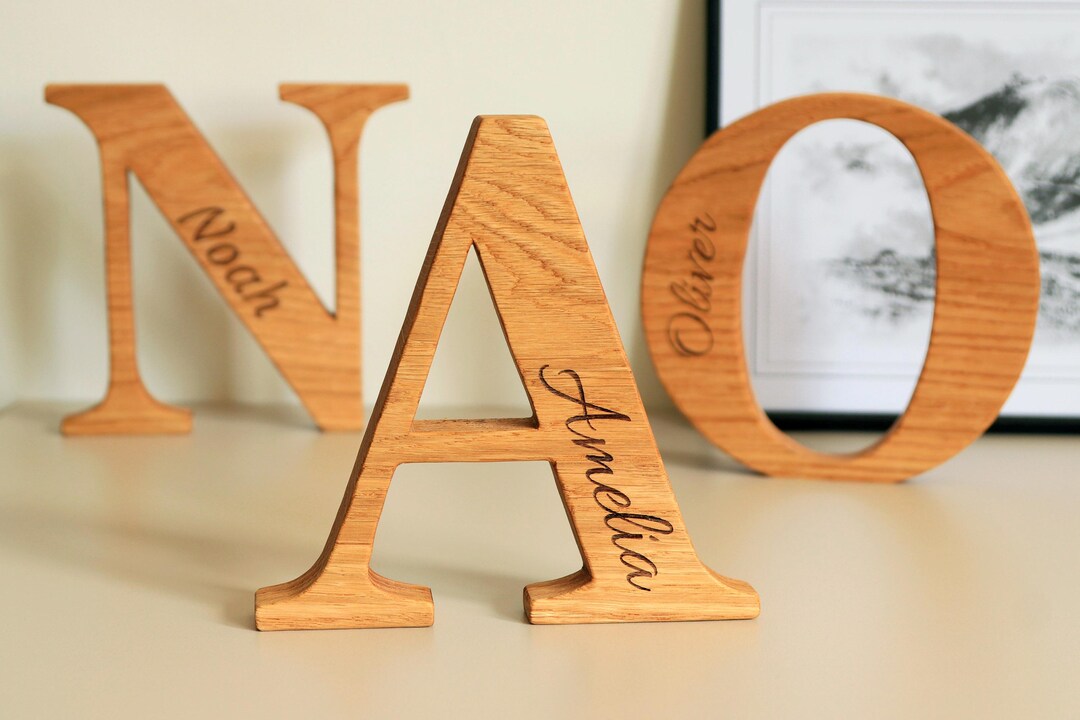 Minimalist Wooden Oak Letter – Natural Interior Accent for Modern ...