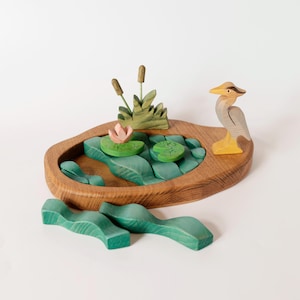 Houten sprookjeslandschap speelset: Montessoribos speelgoed