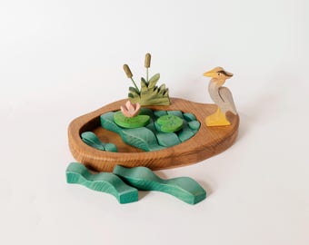 Wooden Fairy Tale Landscape Playset: Montessori Forest Toy