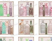 54 Glass Bottles - Antiques - Collage Sheet Digital Download - ABOTTILE02