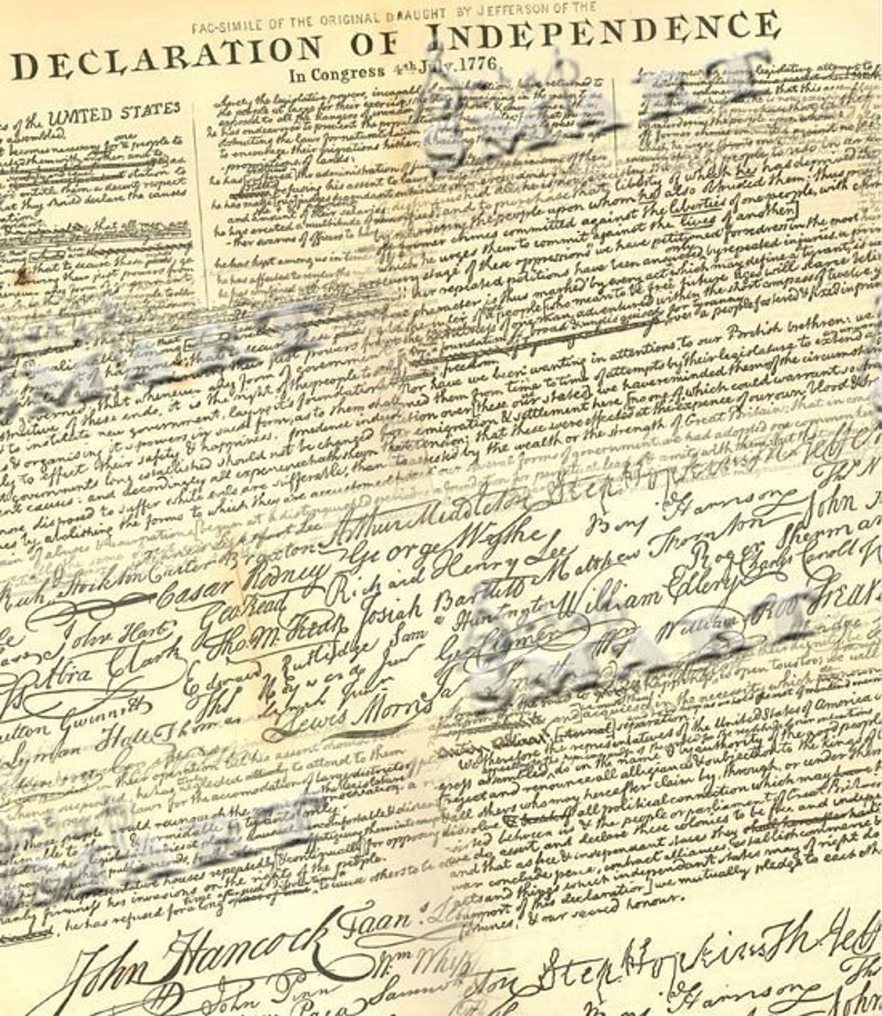Declaration of Independence Full Sheet of Authentic Images - Etsy