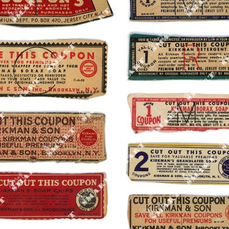 Coupons 14 Coupons on a Collage Sheet Digital Download Etsy