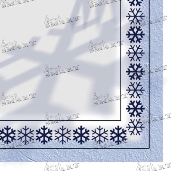 winter stationary snowflakes are featured in the frame and body of this seasonal letterhead in a digital collage sheet download dsxmas08 winter stationary