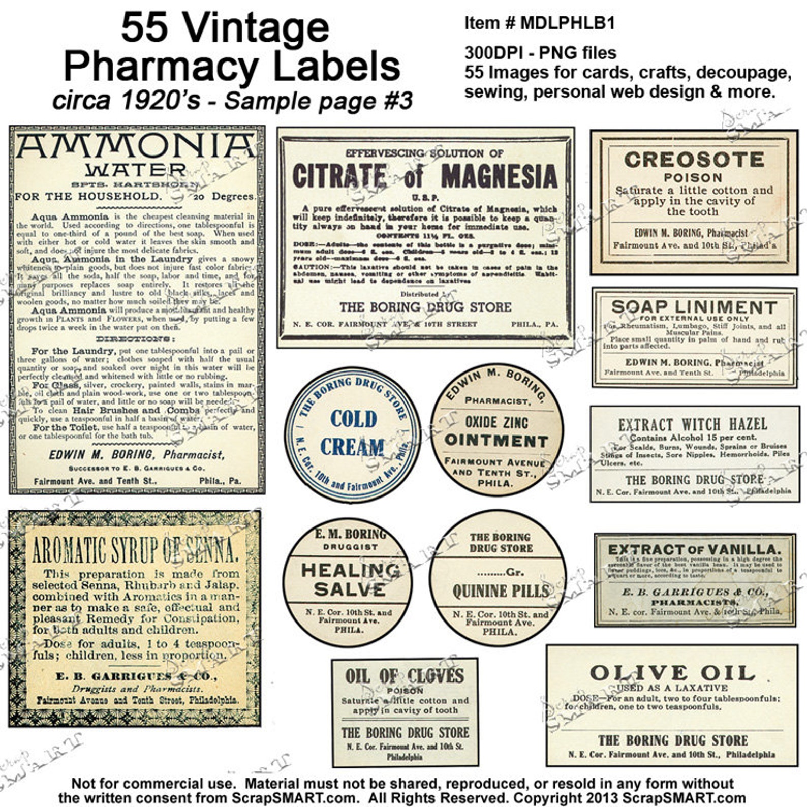 55 Vintage Pharmacy Labels 300dpi JPEGS Instant Download Etsy