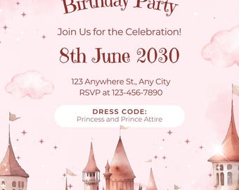 Prinzessin Geburtstags-Party Einladung